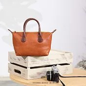 復古簡約水餃包駝色