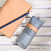 撞色霧蠟筆袋藍色