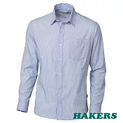 【HAKERS 哈克士】男 City Smart 都會條紋純棉襯衫(藍綠/藍色 二色可選)S藍色