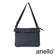 anello NESS 質感素色防潑水斜背包 深藍