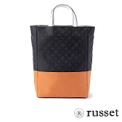 russet 限量CANDLE系列緹花布手提/斜背兩用包-深紫/橘