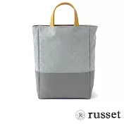 russet 限量CANDLE系列緹花布手提/斜背兩用包-灰藍/灰