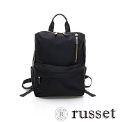 russet 經典系列緹花布紓壓背帶後背包 - 黑/深藍