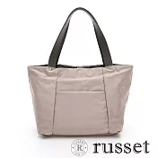 russet經典系列緹花布雙面用拖特包- 粉/粉