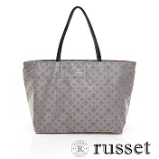 russet 經典系列緹花布PALETTE拉鍊托特包(大)-灰/藍