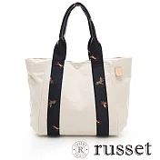 russet 新經典系列帆布x雲尼龍森林居民托特包- 白/深藍