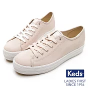 【Keds】TRIPLE KICK 韓系厚底皮革休閒鞋US6.5膚粉