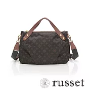 russet 經典系列緹花布造型手提/肩背包- 深灰/粉