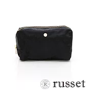 russet 經典系列緹花布化妝包(大) -黑/深藍