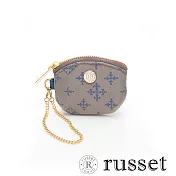 russet 經典系列緹花布掛式零錢包 -灰/藍