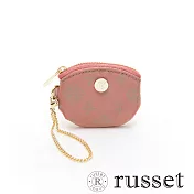 russet 經典系列緹花布掛式零錢包 -桃/駝