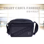 DF BAGSCHOOL - 韓版男士都會休閒款大容量多空間斜背包黑色