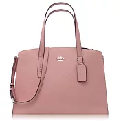COACH 拋光鵝卵石皮革 / Charlie Carryall 大款 / 兩用包粉色