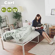 Peachy Life 加高款附插座單人床架/鐵架床(2色可選)白X原木