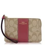 COACH 經典 PVC / 小款 / 手拿包卡其粉