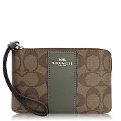 COACH 經典 PVC / 小款 / 手拿包卡其綠