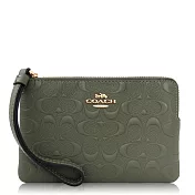 COACH 壓紋皮革 / 小款 / 手拿包草綠