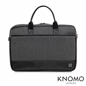 KNOMO 英國 Princeton 簡約商務電腦公事包 (黑灰/適用 15.6 吋筆電)