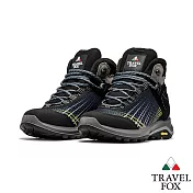 TRAVEL FOX(女) 你的極限 VIBRAM大底防水抗寒專業進口戶外高筒登山鞋EU35流星黑黃
