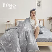《BUHO》雙人加大三件式精梳純棉床包組 《灰爵夜城》
