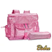 美國Bixbee - 閃采系列甜心粉大童輕量減壓背書包筆袋超值組甜心粉