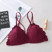 【Secret Lover】花朵蕾絲事業美線無鋼圈內衣胸罩(共三色) SL7321紅色