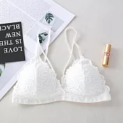 【Secret Lover】花朵蕾絲事業美線無鋼圈內衣胸罩(共三色) SL7321白色