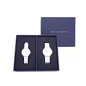DW Daniel Wellington 經典中的時尚風格優質對錶-白面+白色帆布/36/32mm-DW00100309/DW00100311