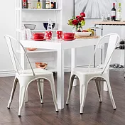 [E-home]Sidney希德尼工業風金屬高背餐椅-白色