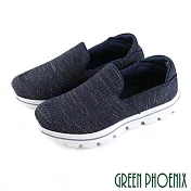◤Green Phoenix◥男款混色不織布平底輕量健走鞋/休閒鞋EU40藍色
