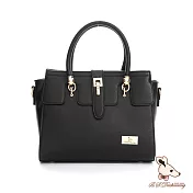 B.S.D.S冰山袋鼠 - 濃情札記 - 金屬造型手提兩用包 - 典雅黑【BS-9060K】