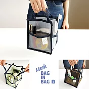 【韓國創意品牌 invite.L】韓國正品空運!! S號 透明網狀袋中袋 手提包 包包收納好幫手 手機/化妝用品/錢包/隨身物品收納 包中包BEIGE