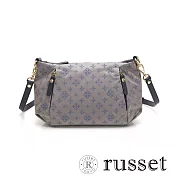 russet 經典系列緹花布雙前袋肩背/側背包 灰/藍