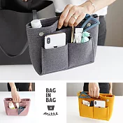 【韓國創意品牌 invite.L】M號 袋中袋 毛氈質感可手提設計 包包收納幫手 手機/錢包/隨身物品收納 包中包 韓國正品空運INDIGO