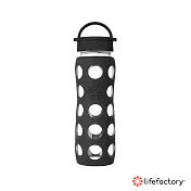【lifefactory】玻璃水瓶平口650ml(CLA-650-BKB)黑色