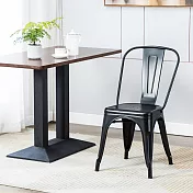 [E-home]Sidney希德尼工業風金屬高背餐椅-黑色