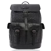 COACH 壓紋小牛皮 / HUDSON 大款 / 後背包黑色