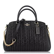 COACH 絎縫小牛皮 / Sage Carryall 大款 / 手提兩用包黑色