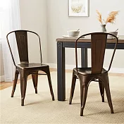 [E-home]Sidney希德尼工業風金屬高背餐椅-槍色