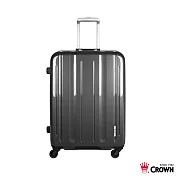 【CROWN 皇冠】26吋 滑順大輪 大容量 箱面手把 鋁框箱(大容量 超輕量 鋁框箱 行李箱)珠光鐵灰