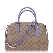 COACH 經典 PVC / Sage Carryall 大款 / 手提兩用包卡其紫