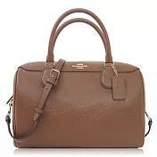 COACH 卵石皮革 / 大款 / 手提兩用波士頓包駝色