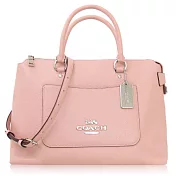 COACH 卵石皮革 / Emma Satchel 大款 / 斜背兩用包粉色