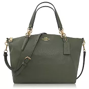 COACH 卵石皮革 / Kelsey 中款 / 手提兩用包草綠