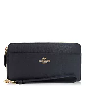 COACH 十字紋皮革 / ACCORDION / 手腕式 長夾深藍