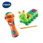 【寶寶律動玩具1+1超值組】Vtech-寶寶麥克風+音樂毛毛蟲