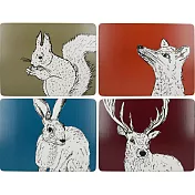 《CreativeTops》軟木餐墊4件(動物30cm)