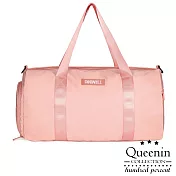 DF Queenin日韓 - 乾濕分離獨立鞋袋肩斜背旅行健身包-共2色粉桃