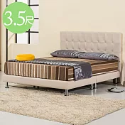 Homelike 喜家居單人3.5尺貓抓皮床架組(米色)(1952)