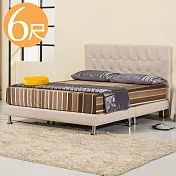Homelike 喜家居雙人加大6尺貓抓皮床架組(米色)(1952)
